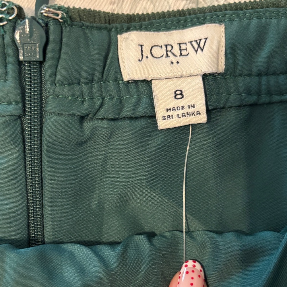 J. Crew Green Corduroy Mini Skirt - Picture 2 of 5